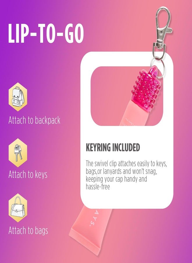 Wefanify Keychain Lip Balm Holder Cap for Summer Fridays 15g/0.5oz - Replacement Cap with Stopper, Lip Gloss Keychain, Convenient Keyring Accessory for Women & Moms, Prevent Loss - Image 2